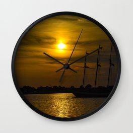 Sailing into the sunset Wall Clock