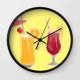 Summer drinks Wall Clock | Painting, Drinks, Fruit, Fruity, Summer Drinks, Pop Art, Orange Juice, Summer Coctails, Juice, Digital 