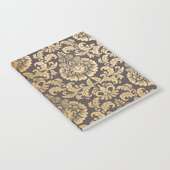 Gold swirls damask #8 Notebook
