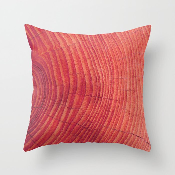 Red wood Throw Pillow