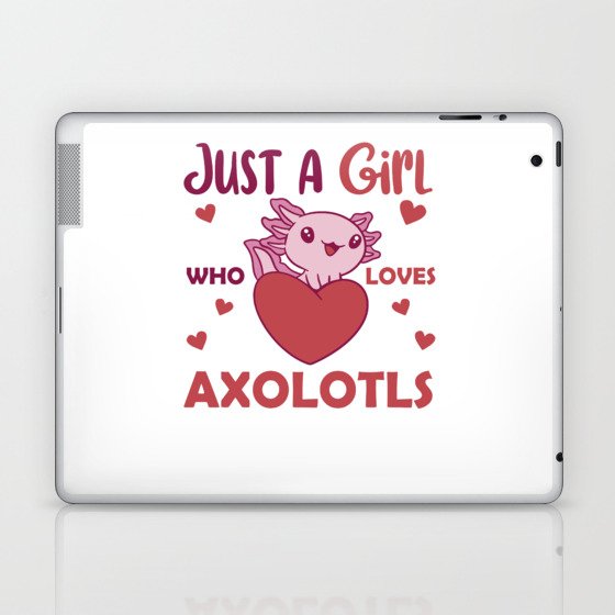 Axolotl Lovers Sweet Animals For Girls Pink Laptop & iPad Skin