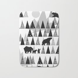 Black and white Forest Bath Mat