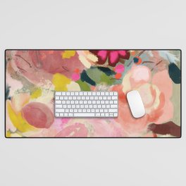 breakfast in my garden abstract art Desk Mat