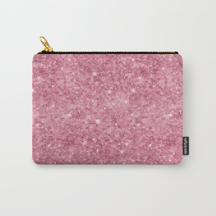 Luxury Pink Sparkly Sequin Pattern Carry-All Pouch