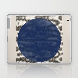 Woodblock Paper Art Blue Laptop Skin