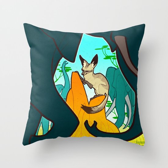 Bat-Eared Fox Throw Pillow
