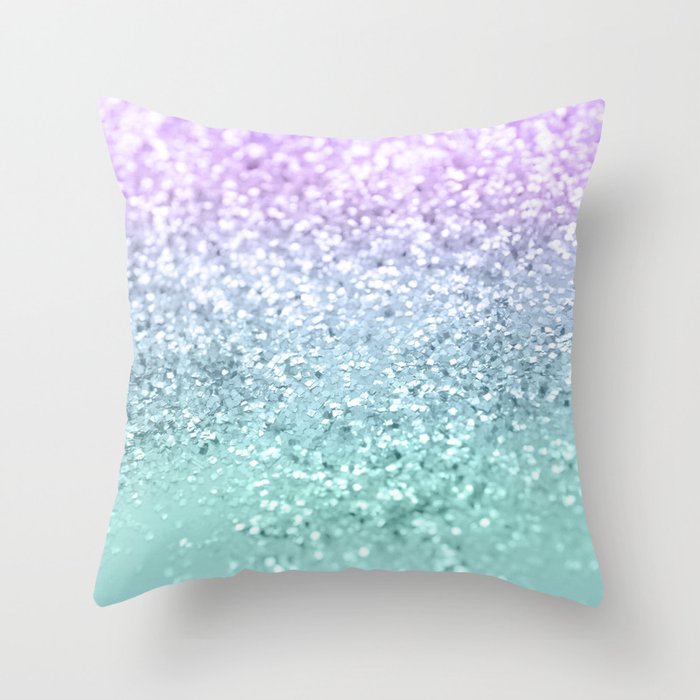 Mermaid Girls Glitter #1 (Faux Glitter) #shiny #decor #art #society6 Throw Pillow