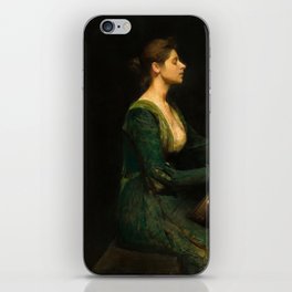 Lady with a Lute, 1886 by Thomas Wilmer Dewing iPhone Skin