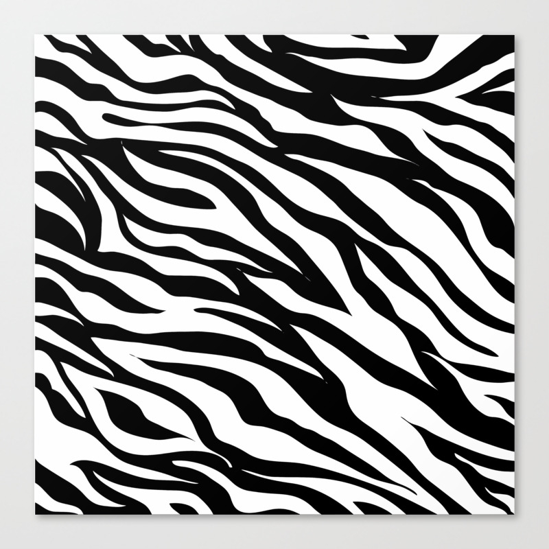 Modern Safari Animal Print Black And White Zebra Stripes Canvas