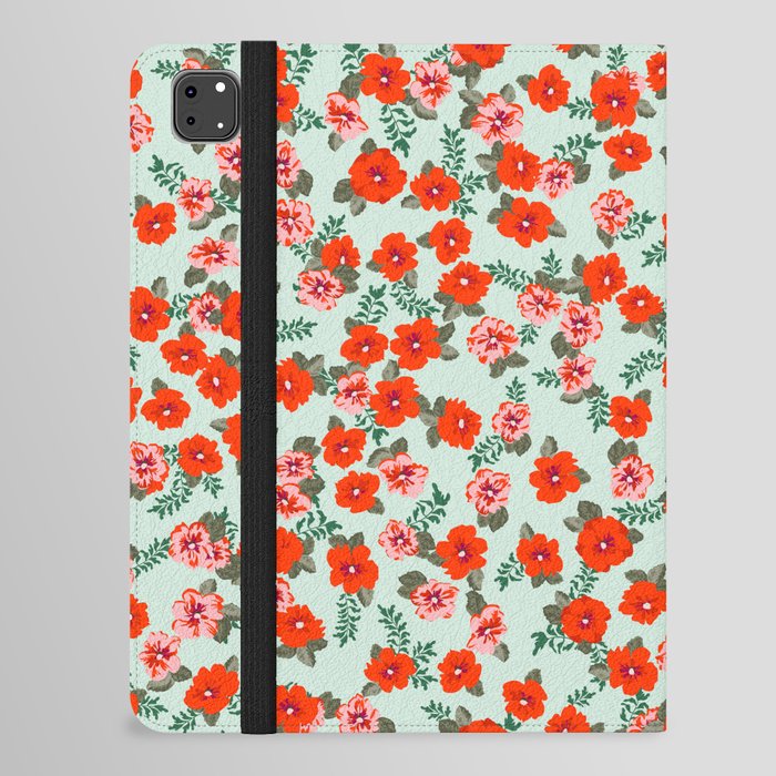 Seamless ditsy pattern in small cute wild flowers. Simple bouquets. Liberty style millefleurs. Floral background iPad Folio Case