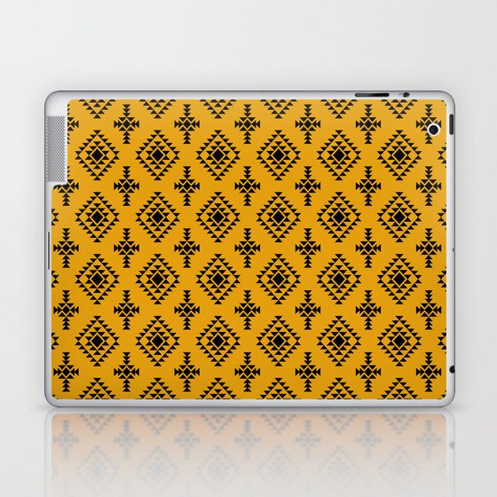 Mustard and Black Native American Tribal Pattern Laptop & iPad Skin