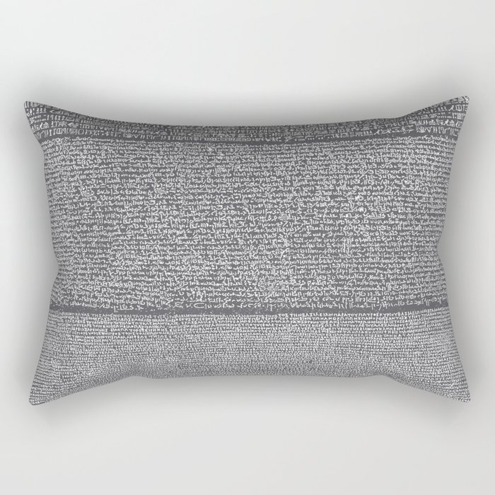 The Rosetta Stone // Charcoal Rectangular Pillow