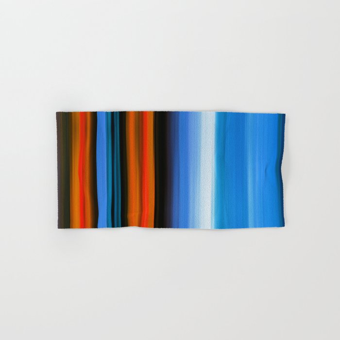 Blue And Orange Stripe Art - Purpose Hand & Bath Towel