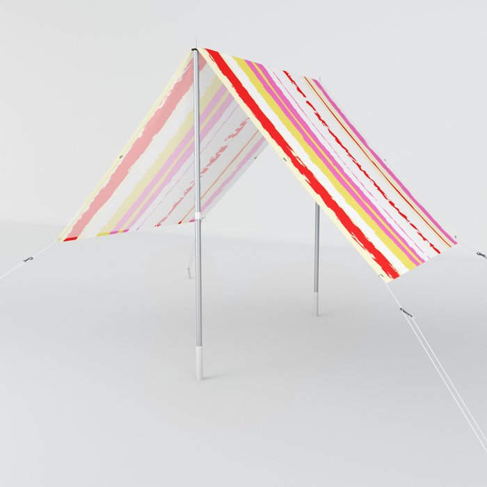 Summer pink yellow red stripes  Sun Shade