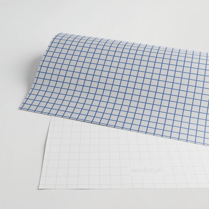 Small blue grid wrapping paper by ARTByJWP | Society6