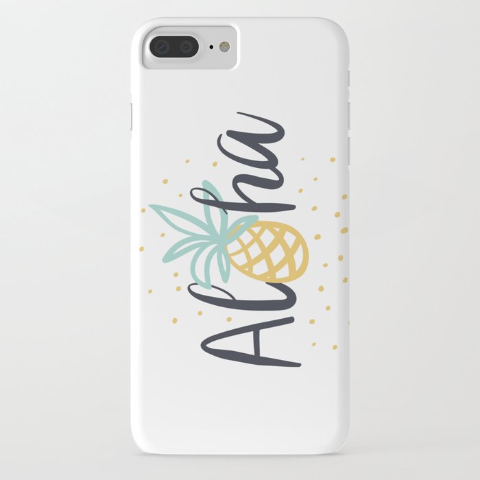 aloha lettering and pineapple iphone case