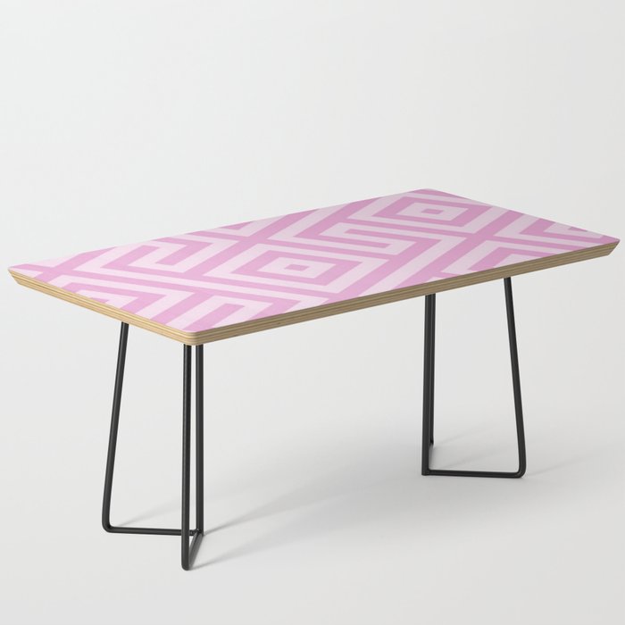 Geometrical Blush Pink Abstract Taffy Pink Argyle Diamond Pattern Coffee Table