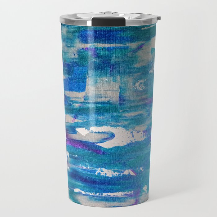 Abstract Blue Travel Mug