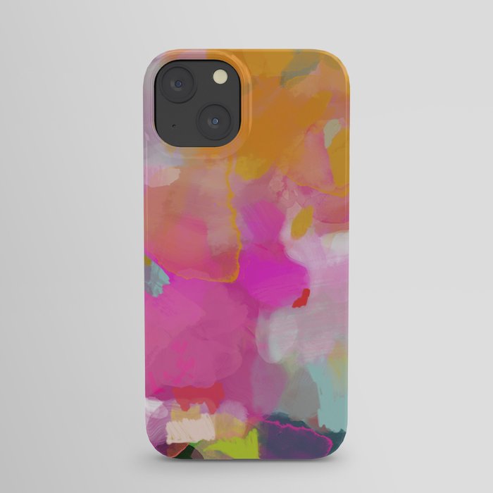 pink sun clouds abstract iPhone Case