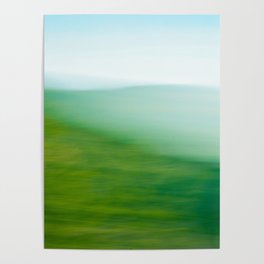 Mountains and Sea - green abstract nature photograph Poster
