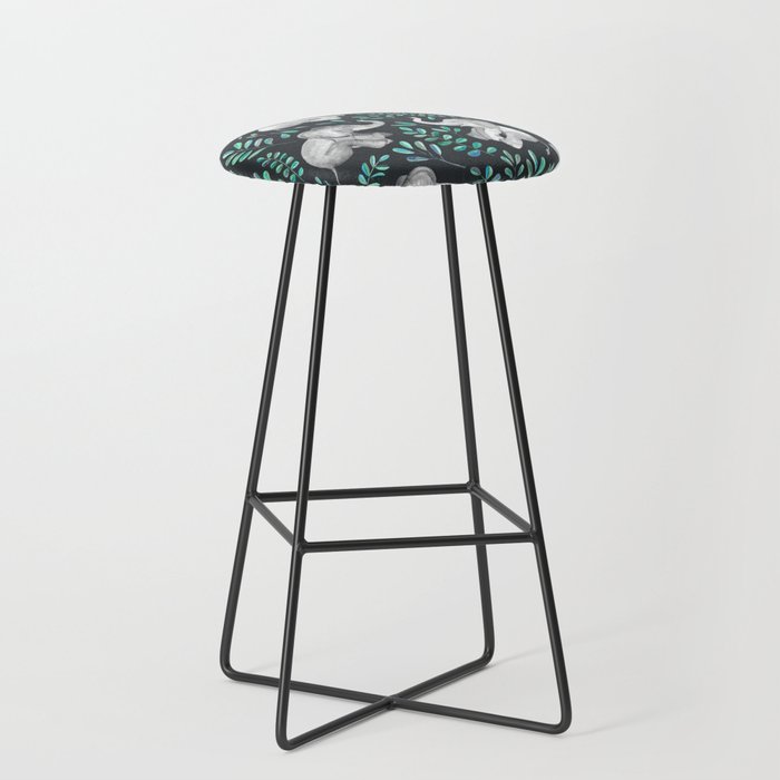 Laughing Baby Elephants – emerald and turquoise Bar Stool