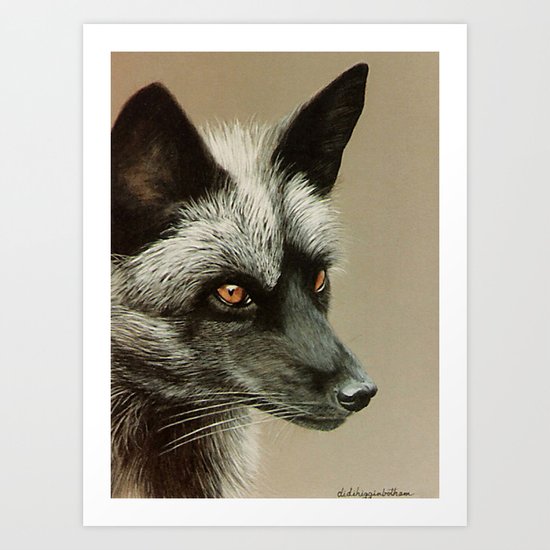 Silver Fox painting Art Print