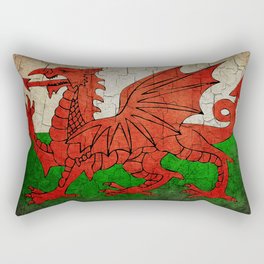 Vintage Wales flag Rectangular Pillow