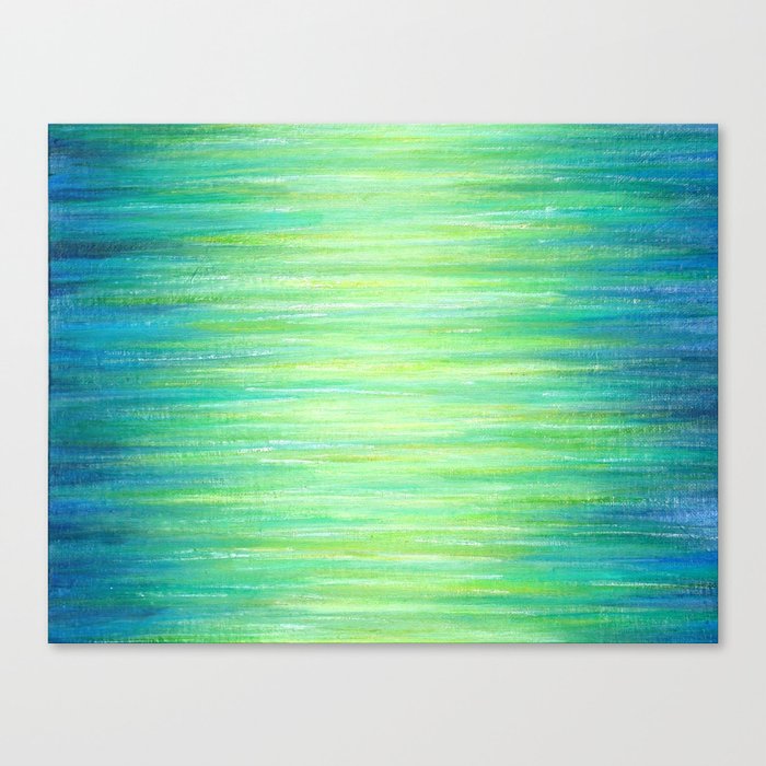Blue Green Ombre Art Painting Print Canvas Print By Julia Society6