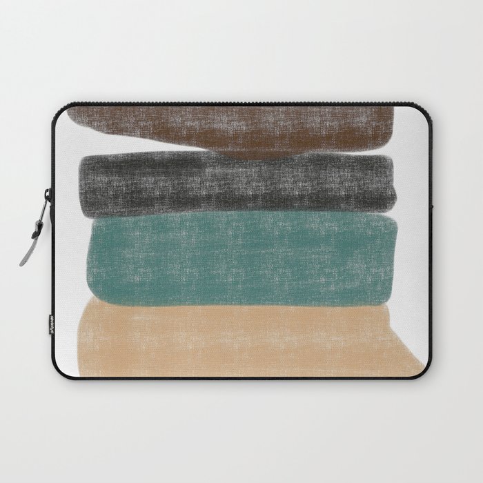 Contemporary Abstract in Green, Sand and Black - 3 Laptop Sleeve