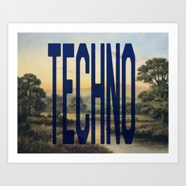 TECHNO Art Print | Digital, Vintage, Culture, House, Typography, Music, Letters, Rave, Graphicdesign, Type 
