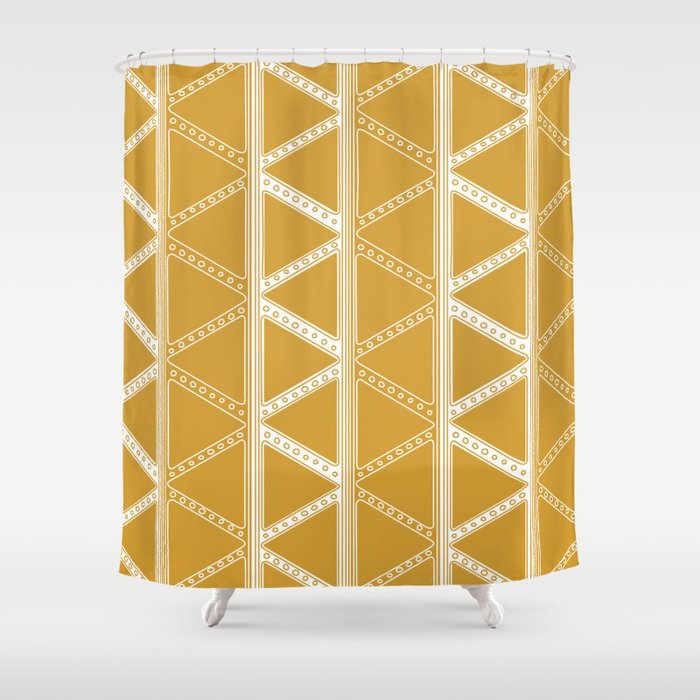 Sara Mustard Shower Curtain By Martalaa Society6 Sara Mustard Shower Curtain