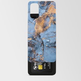 Dusty Blue + Goldenrod Abstract Marble Haze Android Card Case