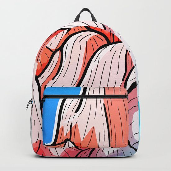 The red and blue tipped mountains Backpack