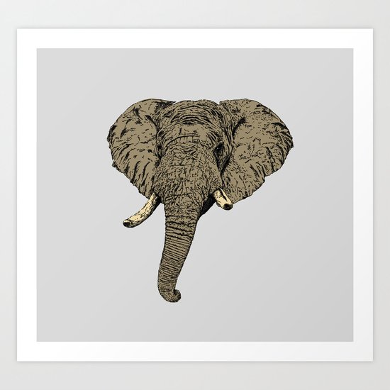 Elephant Head Art Print