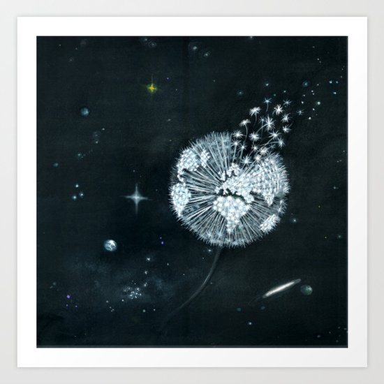Blowing in Space Art Print