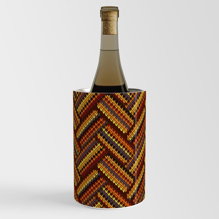 Knitted Textured Pattern Yellow Wine Chiller