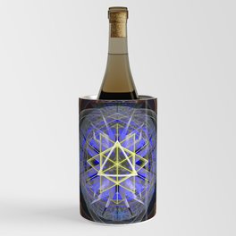 Cosmic Pulse Mandala Sacred Geometry Ancient Vision Print Wine Chiller