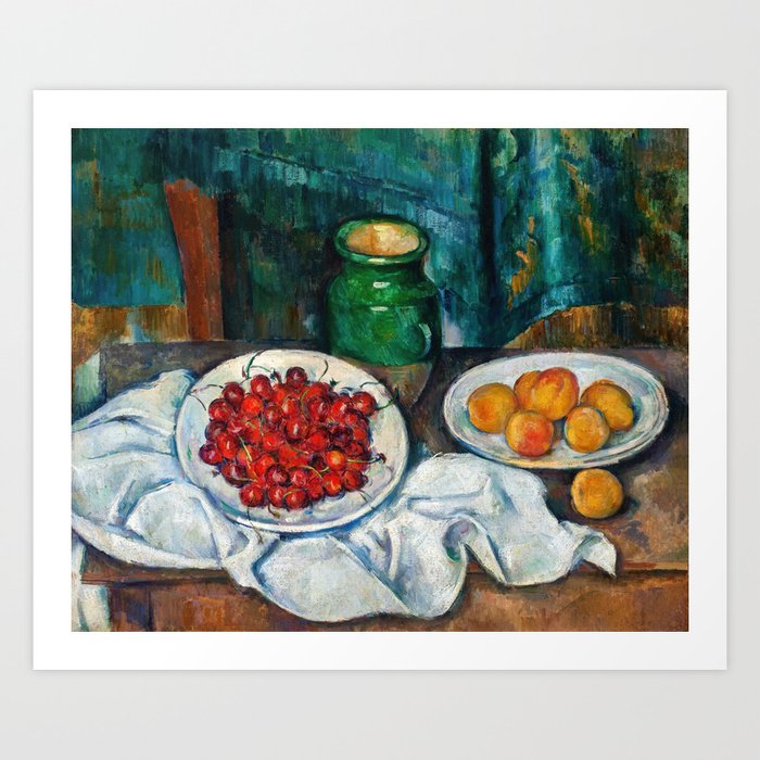 Paul Cezanne - Still Life with Cherries and Peachs Art Print