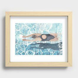 Swimming Girl  Recessed Framed Print