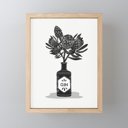 Floral Protea Gin Print Framed Mini Art Print