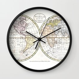 Map of the World by Payne - 1798 vintage pictorial map Wall Clock
