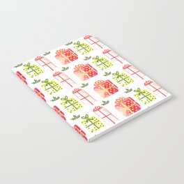 Christmas Pattern Watercolor Drawing Gifts Notebook