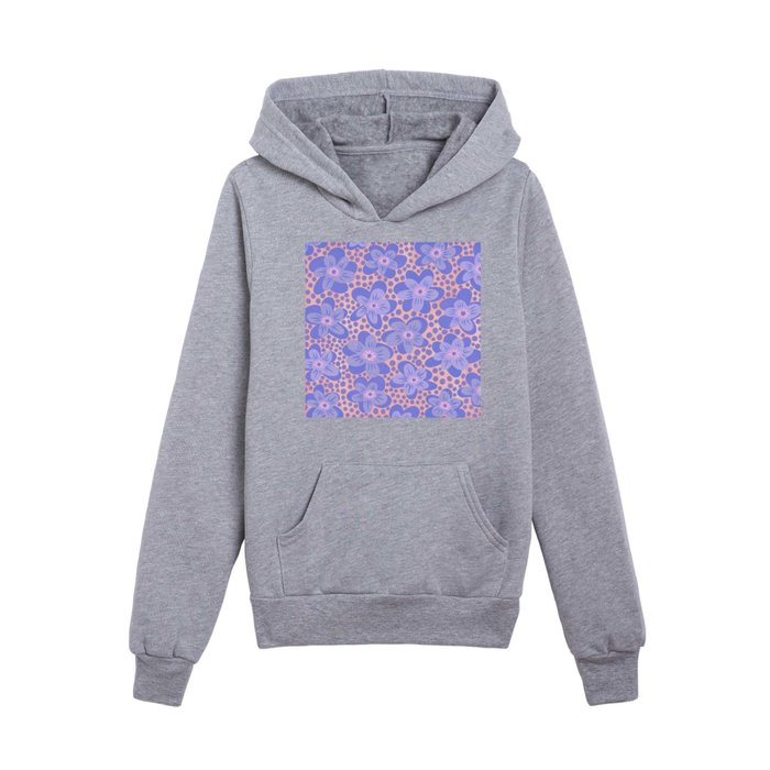 Pop Pop Flower Power - Purple Kids Pullover Hoodie