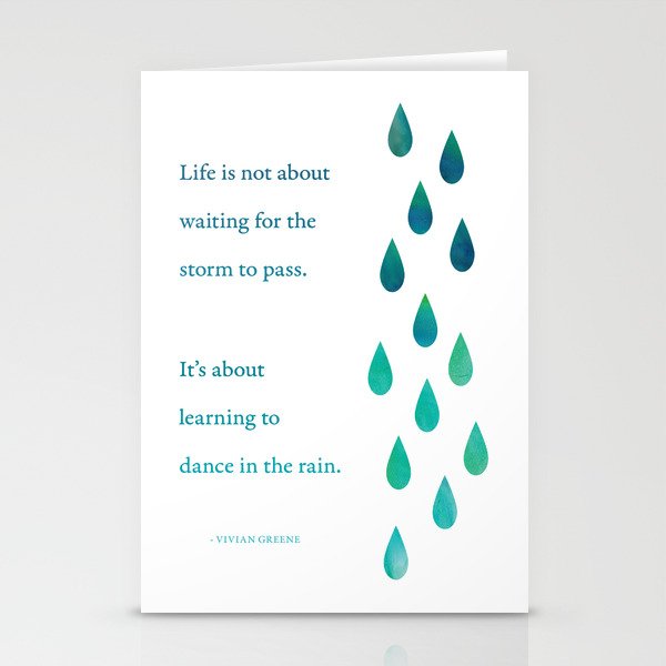 Dance in the rain quote Stationery Cards
