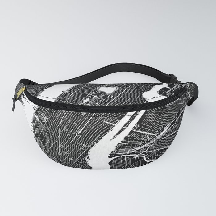 New York City Black And White Map Fanny Pack