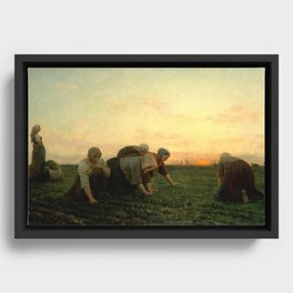 Jules Breton - The Weeders Framed Canvas