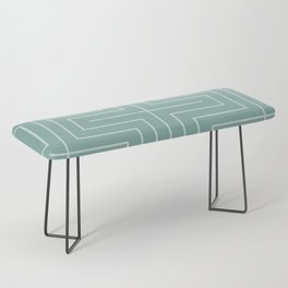 Plus Mid Century Modern Abstract - Sage Green Bench