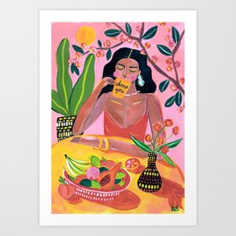 Choose you Kunstdrucke | Colorful, Feminist, Palms, Empowerment, Fruit, Girl, Flowers, Drawing, Female, Curated 