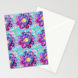 Happy Colorful Flowers Art - Wild Flower Stationery Card