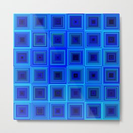 6x6 005 - abstract neon blue pattern Metal Print